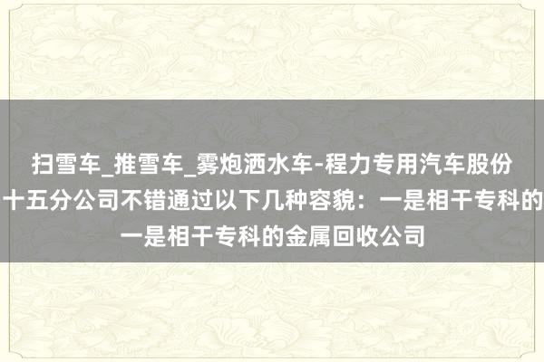 扫雪车_推雪车_雾炮洒水车-程力专用汽车股份有限公司销售十五分公司不错通过以下几种容貌：一是相干专科的金属回收公司