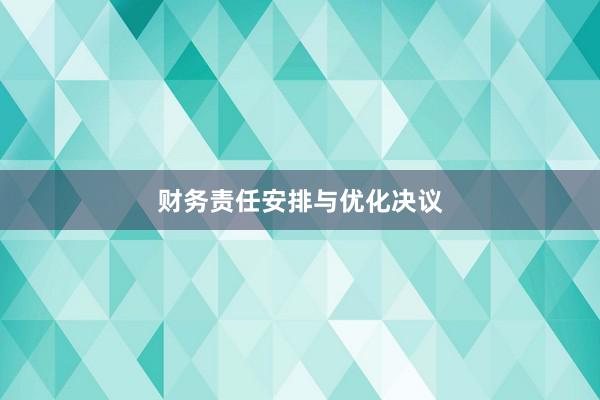 财务责任安排与优化决议